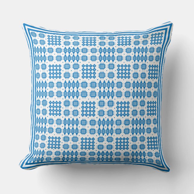 Pillow, Cushion Welsh Tapestry Mönster Bright Blue Kudde (Framsida)