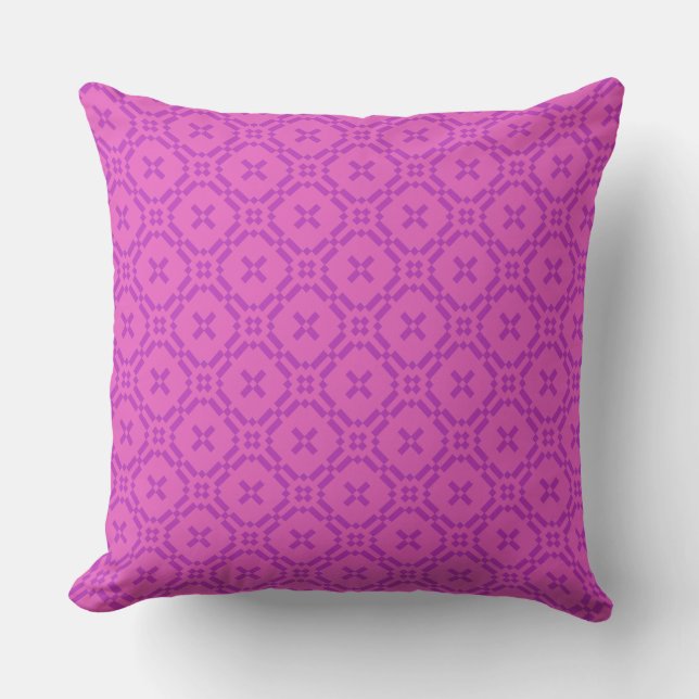 Pillow Cushion Welsh Tapestry Mönster Magenta Rosa Kudde (Framsida)