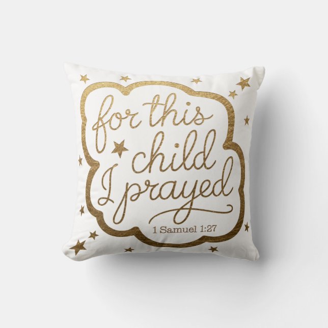 Pillow Décor med texten Bible verse 1 Samuel 1:27 Kudde (Framsida)