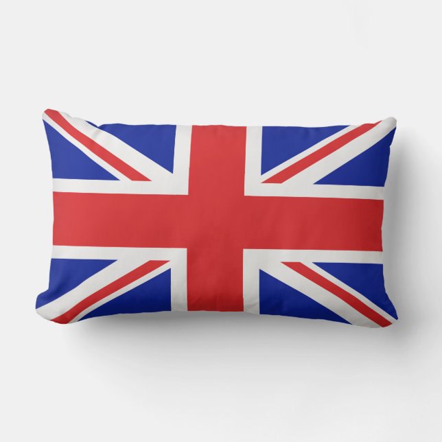 Pillow-Dekorativ kudde-British Flagga Lumbarkudde (Framsida)