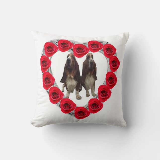 Pillow Diamond Red Heart Ro med ojämnhetshår Kudde (Framsida)