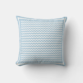 Pillow eller Cushion, Blue och White Chevrons Kudde