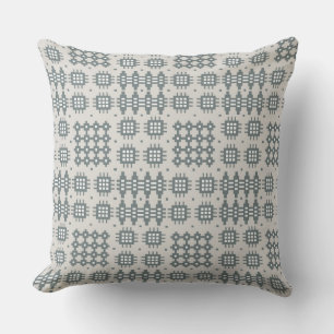 Pillow eller Cushion: Welsh Tapestry Mönster, Gråt Kudde