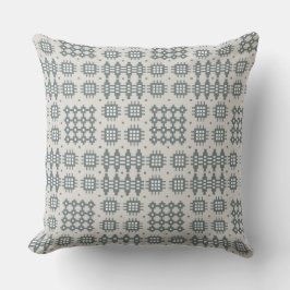 Pillow eller Cushion: Welsh Tapestry Mönster, Gråt Kudde