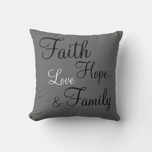 Pillow - Faith Hope Kärlek-familjen Kudde (Framsida)