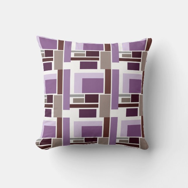 Pillow Färg Reversible Plum Rand Pillow Kudde (Framsida)