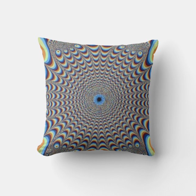 Pillow för Abstrakten Peacock Illusion Kudde (Framsida)