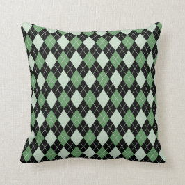 Pillow för Argyle Mönster i Gröntar och svart Kudde