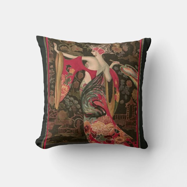 Pillow för asiatisk Art Deco-dekoration Kudde (Framsida)