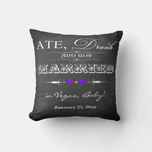 Pillow för Ate, Drack och Har, gift FAUX-kalkboard Kudde