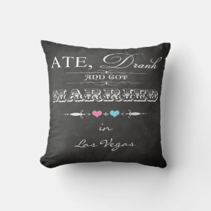 Pillow för Ate, Drack och Har, gift FAUX-kalkboard Kudde