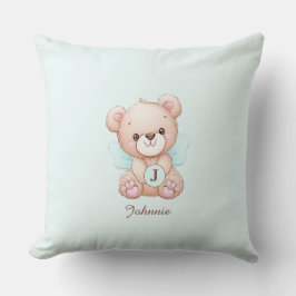 Pillow för Bear Baby i Cute Monogram Namn Kudde
