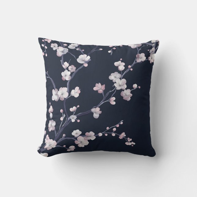 Pillow för Blommarna Midnight Cherry Kudde (Framsida)