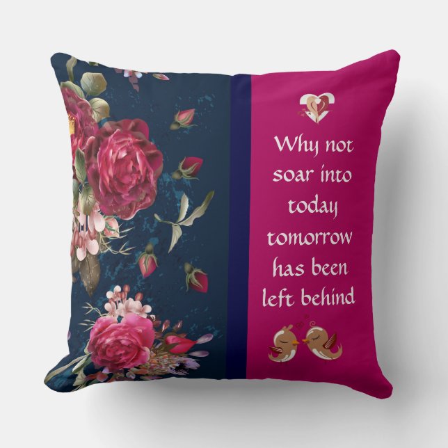 Pillow för Blommigten mörk blått Ro Kudde (Framsida)
