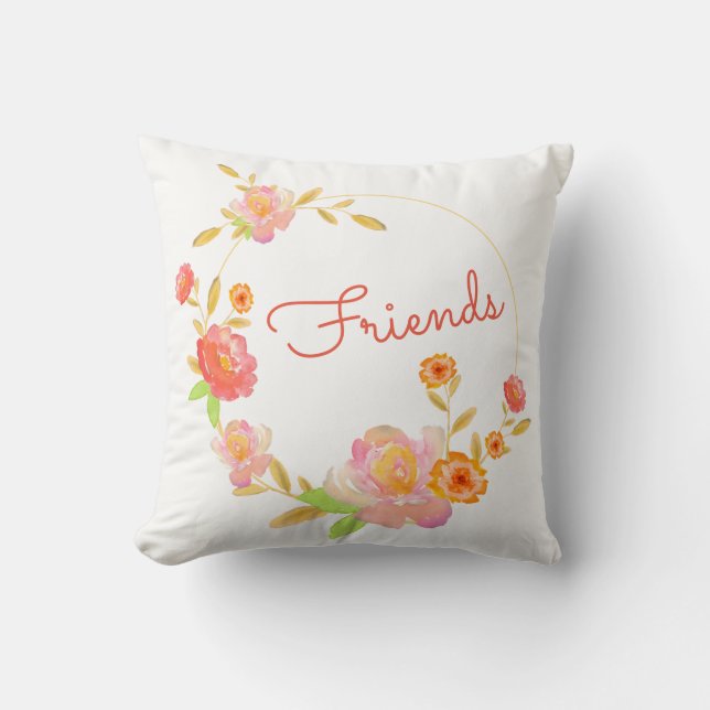 Pillow för blommigtens vänner kudde (Framsida)
