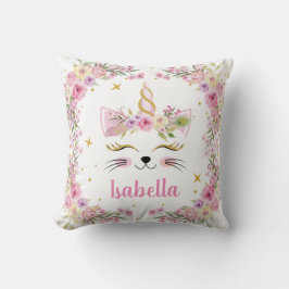 Pillow för Caticorns personliga blommigt Kudde