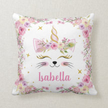 Pillow för Caticorns personliga blommigt