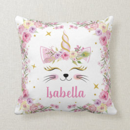 Pillow för Caticorns personliga blommigt Kudde