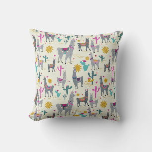Pillow för Cute Llama-utskriftsdekaler Kudde