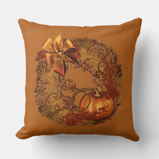 Pillow för dekorativ Orange för höstpumpa Kudde (Framsida)