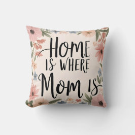 Pillow för den estetiska Blommigten - hem är där M Kudde