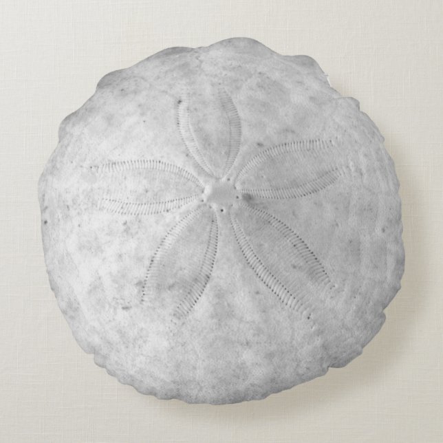 Pillow för den marina kustrundan Sand Dollar Rund Kudde (Baksidan)