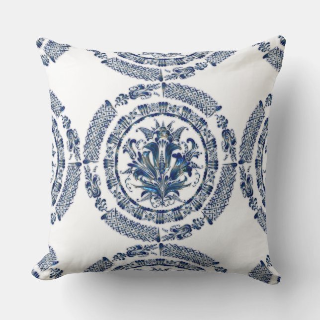 Pillow för den vackra designern färg Mandala Kudde (Framsida)