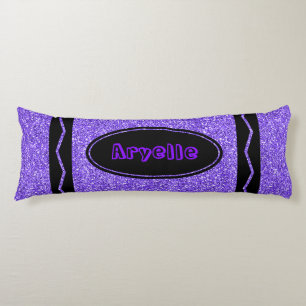Pillow för det anpassade namnet på Grape Glitter C Kroppskudde