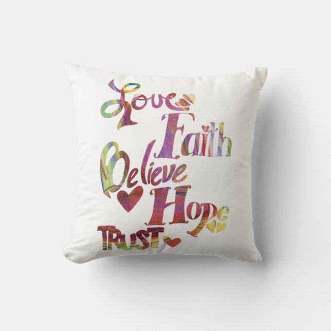 Pillow för det inspirationella Ord-kollage Kudde (Framsida)