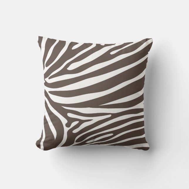 Pillow för djurtryck - Zebra Brown Kudde (Framsida)