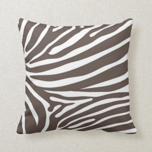 Pillow för djurtryck - Zebra Brown Kudde