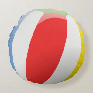 Pillow för färglöst Beach Boll Rund Kudde