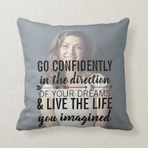 Pillow för fotocitat för personlig Studenten