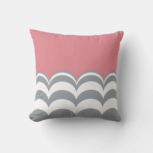 Pillow för grått och vit kallopad Anpassningsbar Kudde (Framsida)