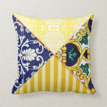 Pillow för Gult och Blå italienska stil