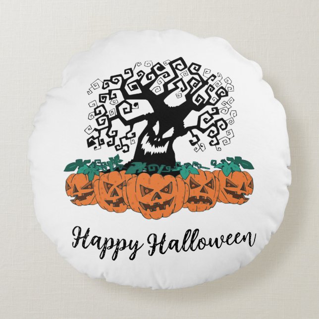 Pillow - för Halloween,hemdekan Rund Kudde (Framsidan)