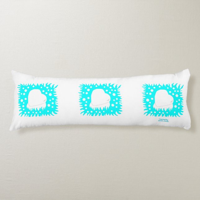 Pillow för Hjärtat i Winter Snö Kroppskudde (Framsidan)