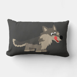 Pillow för Hungrig Varg för Cute Tecknad Lumbarkudde