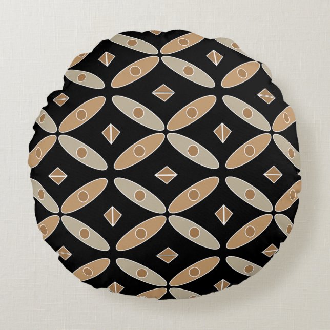 Pillow för indonesisk batik rund kudde (Framsidan)