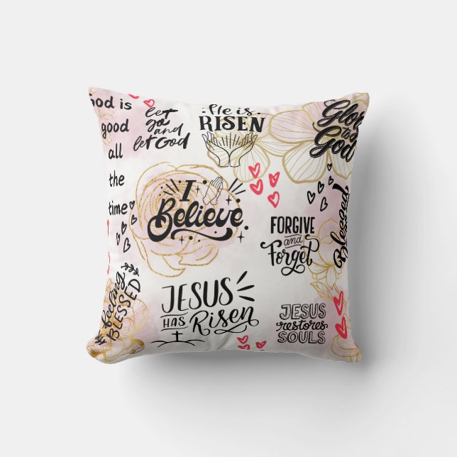 Pillow för inspirationistiska kristna citat kudde (Framsida)