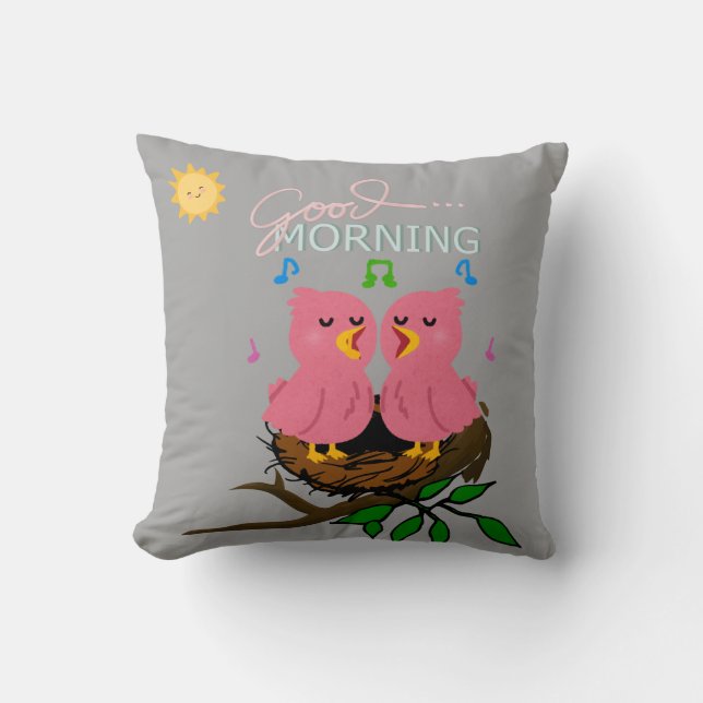 Pillow för interpolering av fåglarnas kvadrat kudde (Framsida)