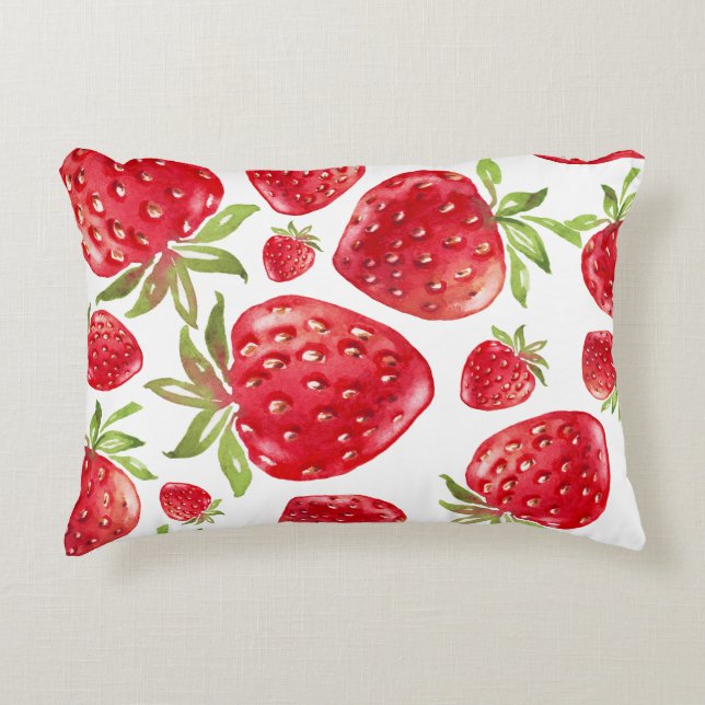 Pillow för jordgubbsbär Kärlek Prydnadskudde (Framsidan)