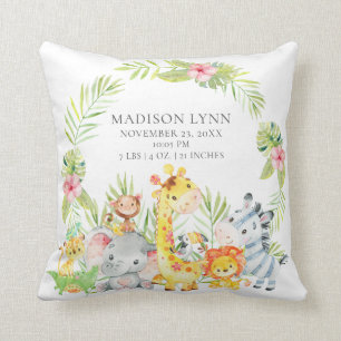 Pillow för jungeldjur Girls Baby Kudde