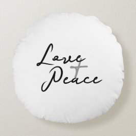 Pillow för kärlek och fredsrundan rund kudde
