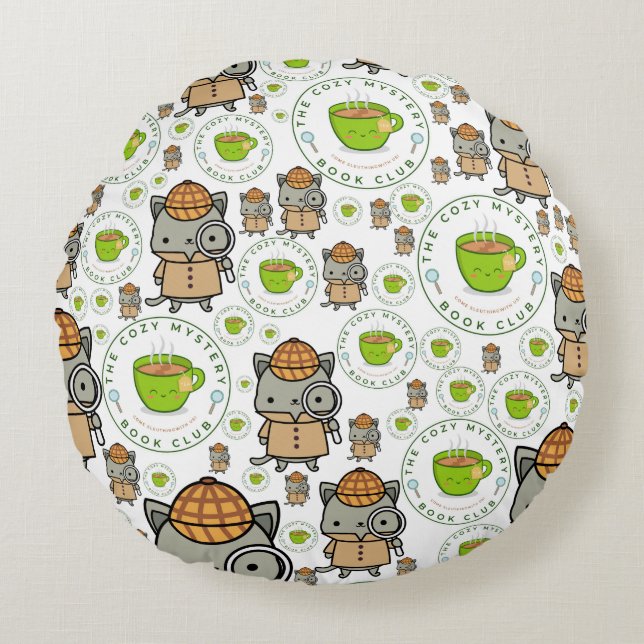 Pillow för Klubben Mysiga Mystery Bok Rund Kudde (Framsidan)
