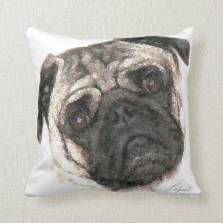 Pillow för konstgjord pug Ansikte Kudde