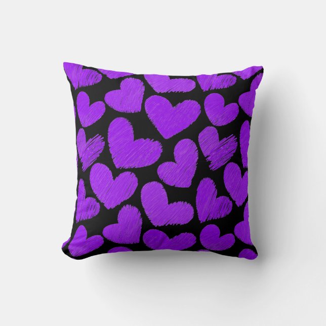 Pillow för lila och svart ört kudde (Framsida)