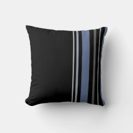 Pillow för lodrät Black Multifärgad Rand Kudde