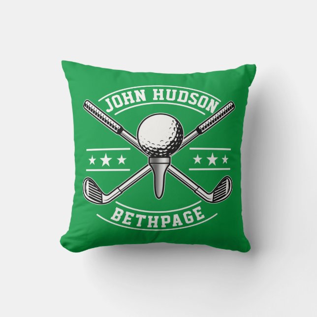 Pillow för mallen Golf Player White Monogram Kudde (Framsida)