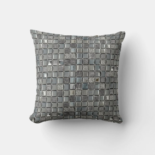 Pillow för metallplattor i Silver Kudde (Framsida)